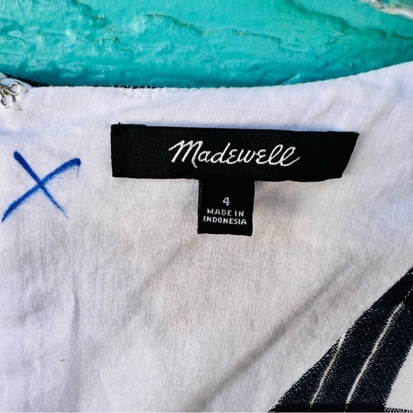 Madewell Bell-Sleeve Dress in Leighton Plaid Sz 4 Transatlantic Blue Gingham - Picture 6 of 10